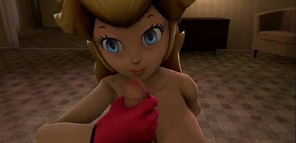  Princess Peach fucks and sucks a nice Big Cock for a Creampie